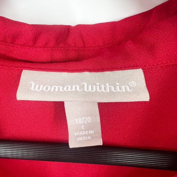 🆕 W/O Tags Woman Within Size 18/20 L Large Plus Size Beaded Blouse Shirt Top - Picture 5 of 8